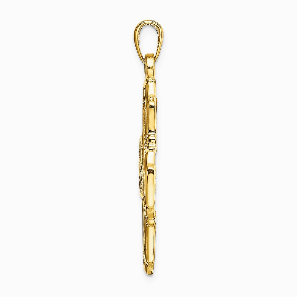 10K / 14K Yellow Gold Four-Way Medal Pendant - Product Photo