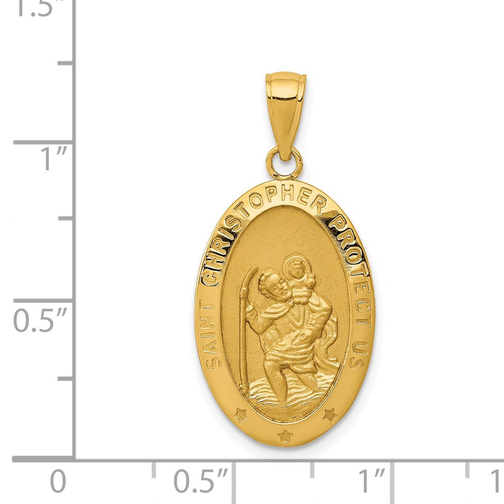 10K / 14K Yellow Gold Saint Christopher Medal Pendant - Product Photo