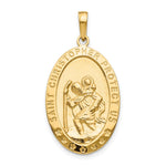 10K / 14K Yellow Gold Saint Christopher Medal Pendant - Product Photo