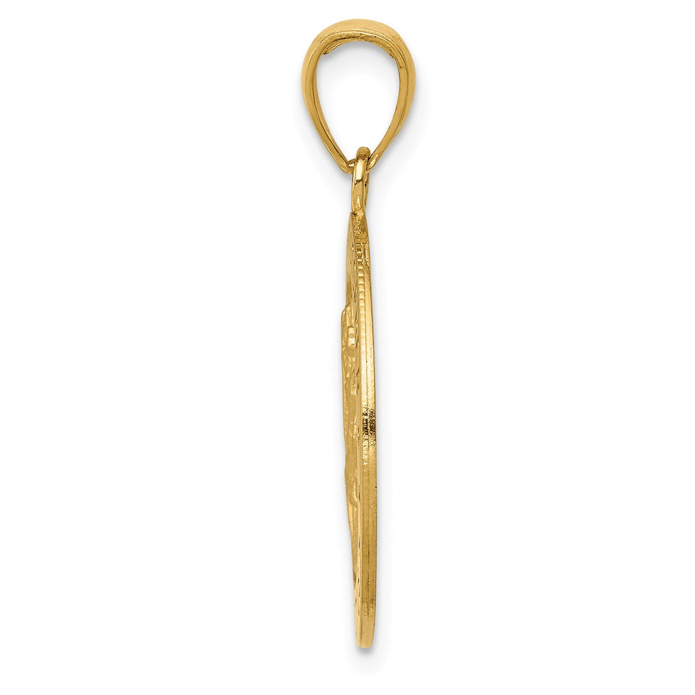 10K / 14K Yellow Gold Saint Christopher Medal Pendant - Product Photo