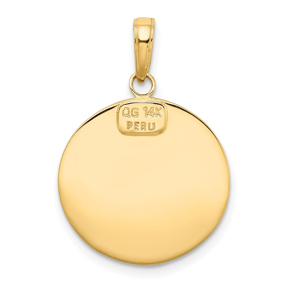 10K / 14K Yellow Gold Saint Christopher Medal Pendant - Product Photo