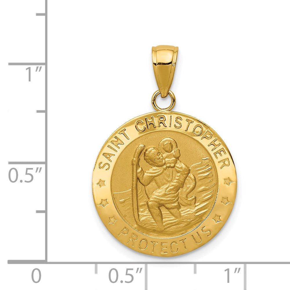 10K / 14K Yellow Gold Saint Christopher Medal Pendant - Product Photo