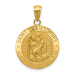 10K / 14K Yellow Gold Saint Christopher Medal Pendant - Product Photo