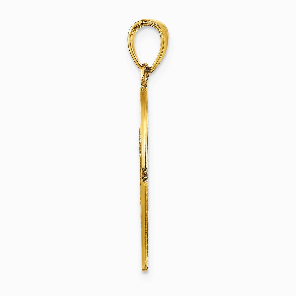 14K Yellow Gold Saint Christopher Medal Pendant - Product Photo