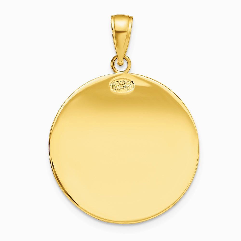 14K Yellow Gold Saint Christopher Medal Pendant - Product Photo