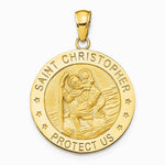 14K Yellow Gold Saint Christopher Medal Pendant - Product Photo