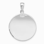 14K White Gold Polished / Satin Christopher Medal Charm - Product Photo