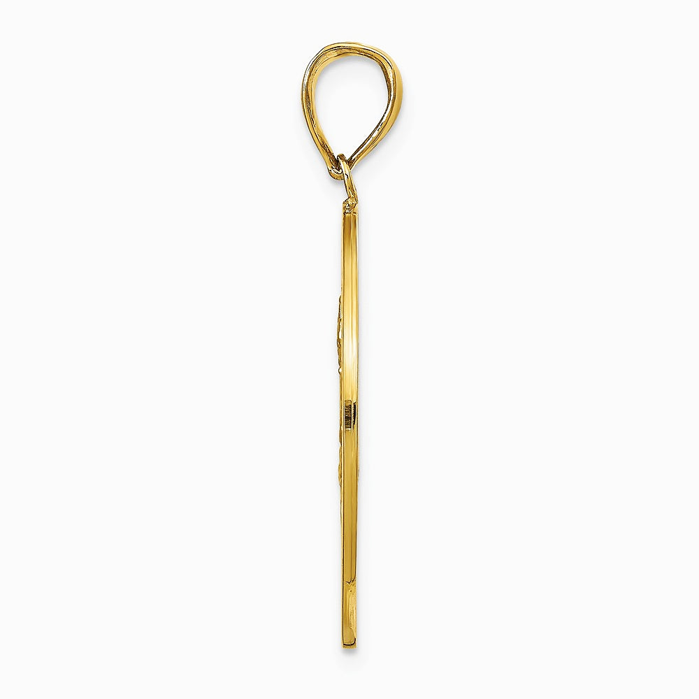 10K / 14K Yellow Gold Saint Christopher Medal Pendant - Product Photo