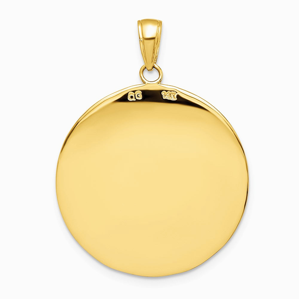 10K / 14K Yellow Gold Saint Christopher Medal Pendant - Product Photo
