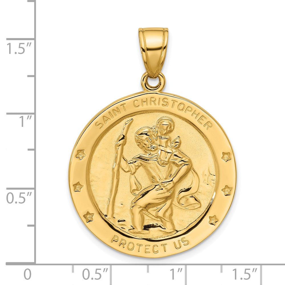 14k Saint Christopher Medal Pendant - Product Photo