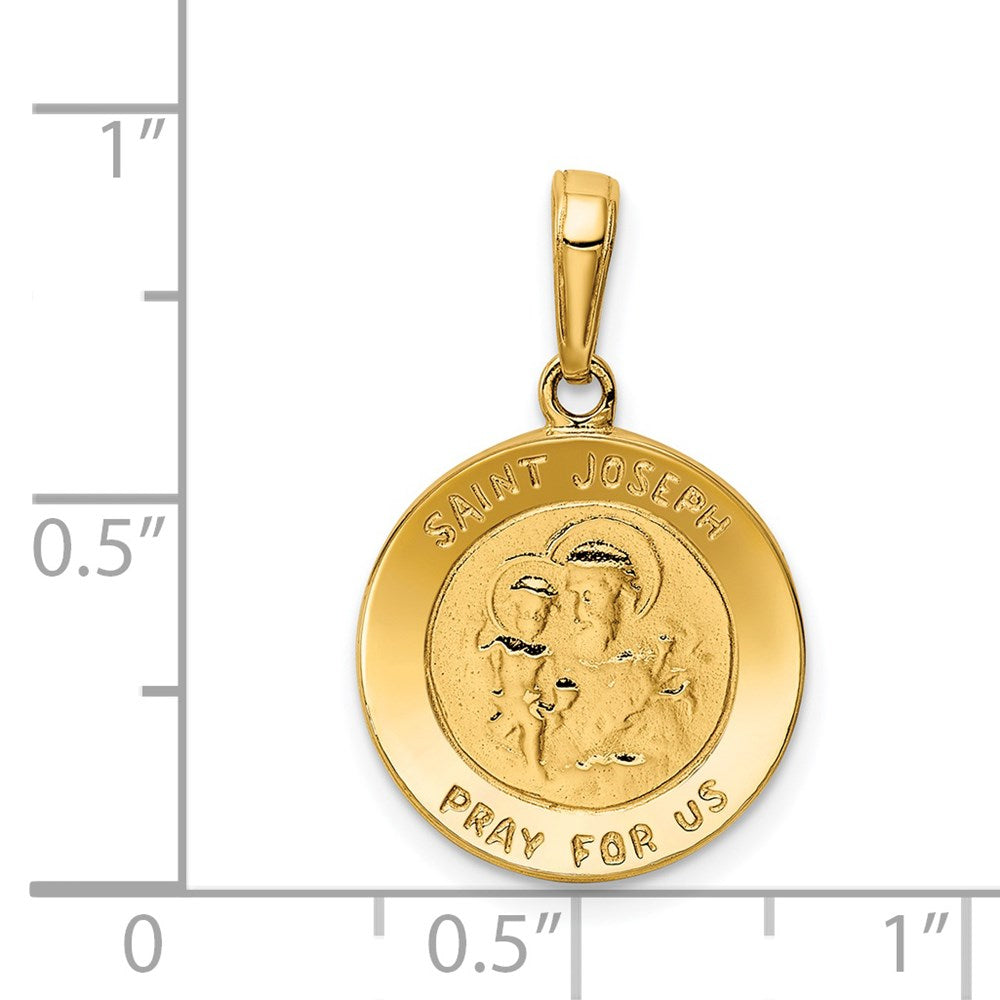 10K / 14K Yellow Gold Saint Joseph Medal Charm - Product Photo