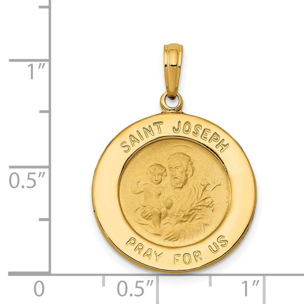 10K / 14K Yellow Gold Saint Joseph Medal Pendant - Product Photo