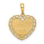 14K Two-Tone GRANDMA Heart with Flower Charm - Product Photo