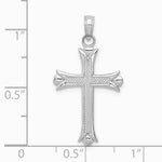 10K / 14K White Gold Fleur De Lis Cross Pendant - Product Photo