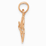 10K / 14K Rose Gold Polished Intertwined Double Heart Pendant - Product Photo