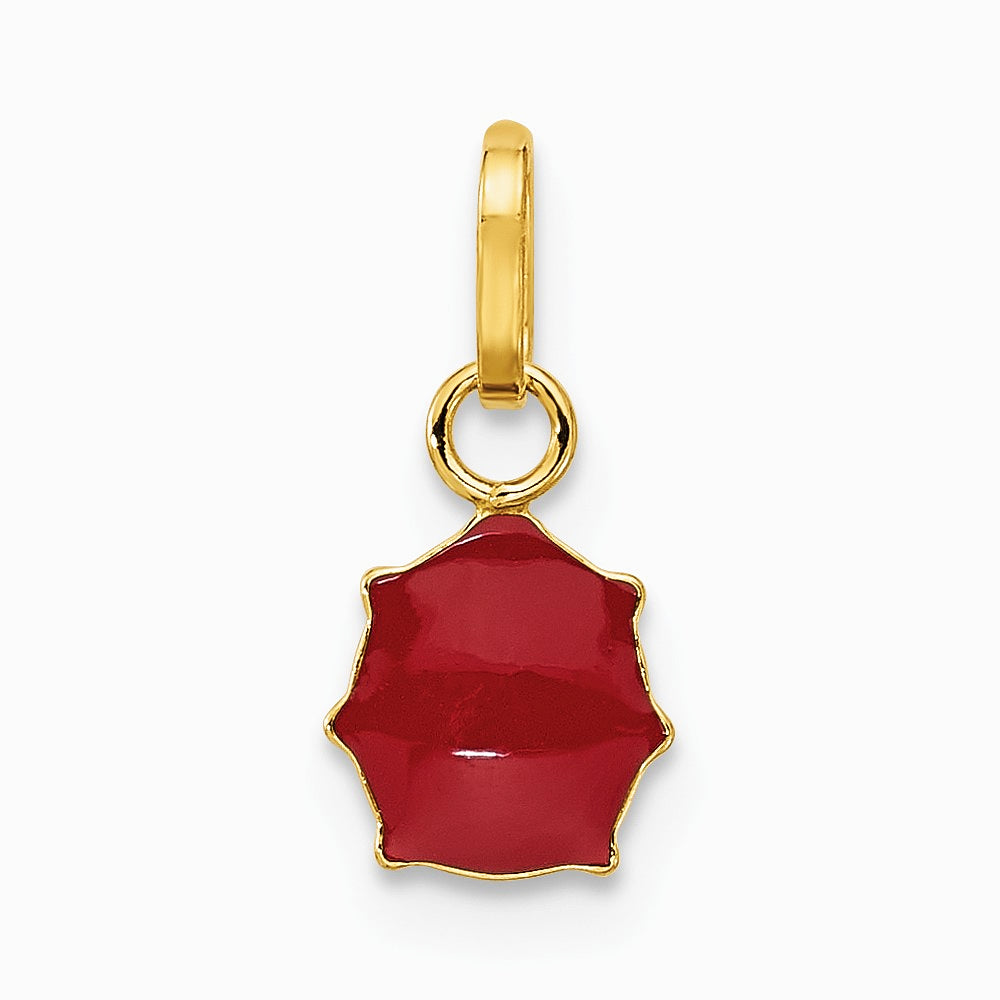 14K Yellow Gold Enameled Ladybug Charm - Product Photo