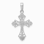 10K / 14K White Gold Filigree Cross Charm - Product Photo