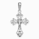 10K / 14K White Gold Filigree Cross Charm - Product Photo