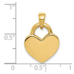 14K Yellow & Rhodium & Rhodium Hollow Polished 3D Reversible Heart Charm - Product Photo
