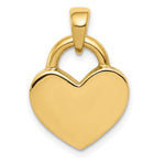 14K Yellow & Rhodium & Rhodium Hollow Polished 3D Reversible Heart Charm - Product Photo