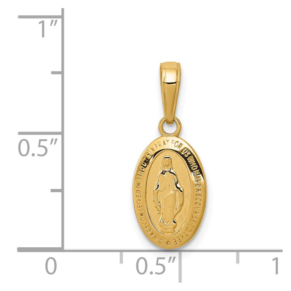10K / 14K Yellow Gold Miraculous Medal Charm - Product Photo