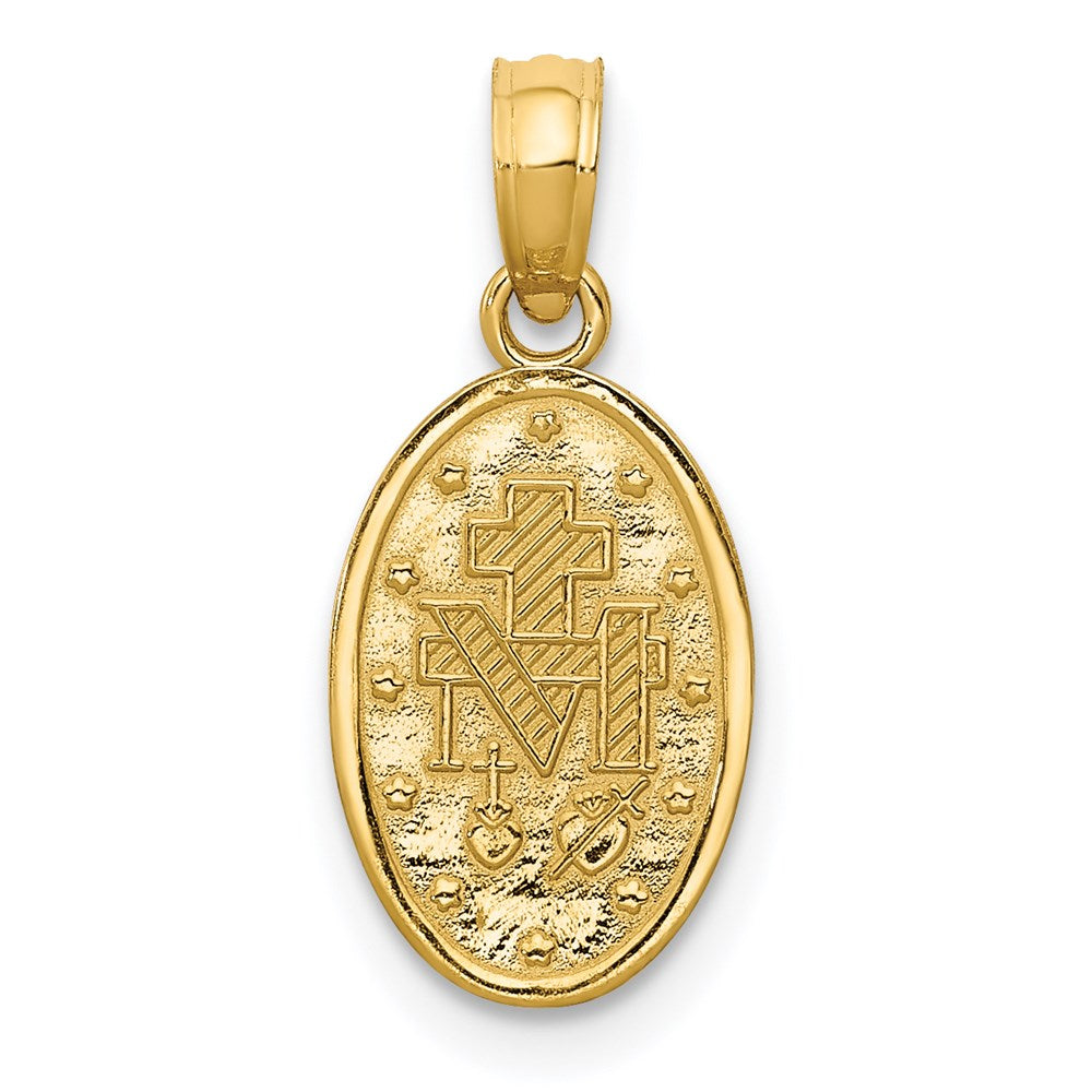 14k w/Rhodium Miraculous Medal Charm - Product Photo