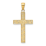 10K / 14K Yellow Gold Rope Cross Pendant - Product Photo
