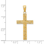 10K / 14K Yellow Gold Rope Cross Pendant - Product Photo