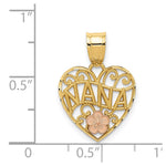 14k Two-tone NANA Heart Pendant - Product Photo