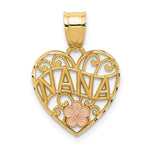 10K Two-Tone NANA Heart Pendant - Product Photo