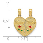14k Enameled MOTHER - DAUGHTER Break-apart Pendant - Product Photo