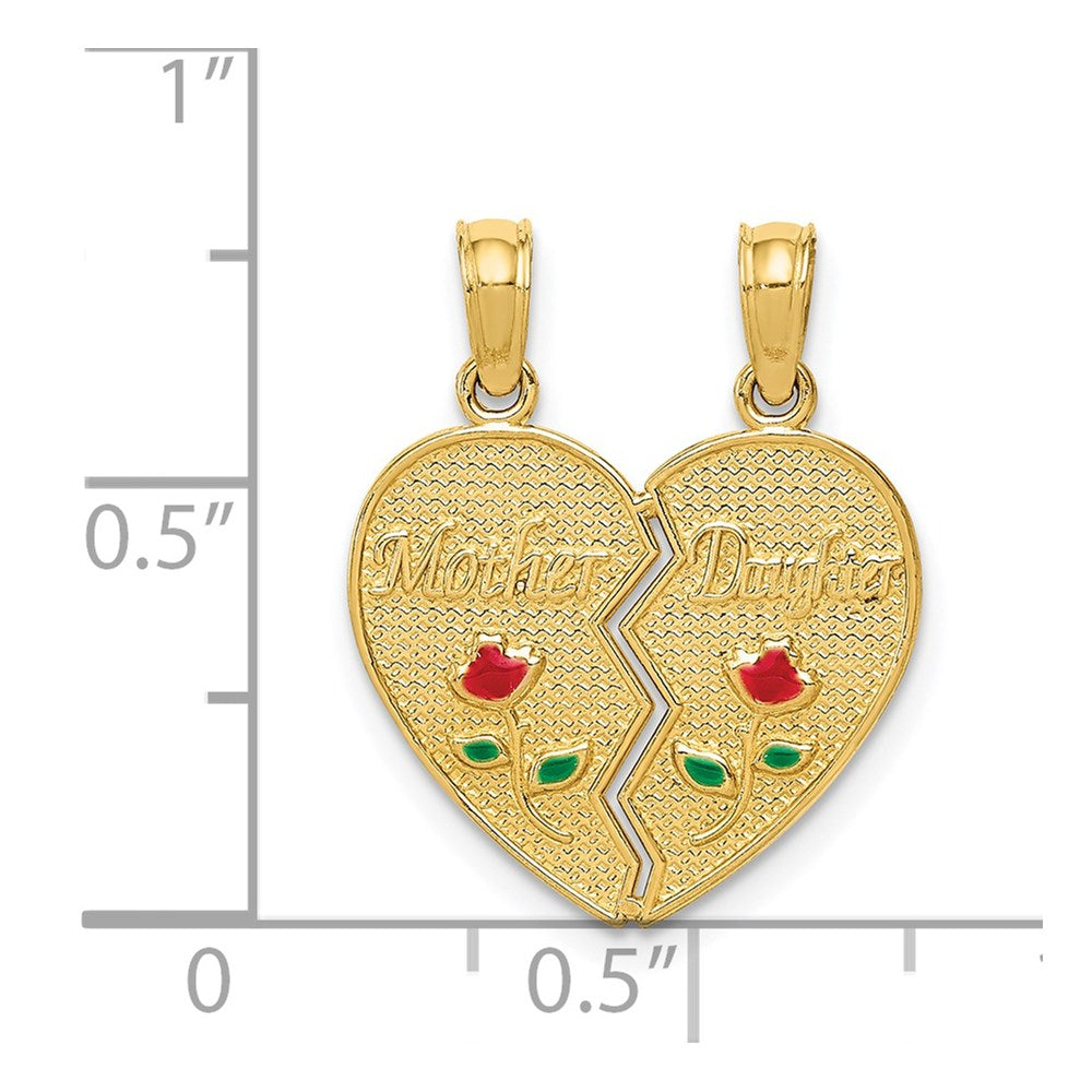 14k Enameled MOTHER - DAUGHTER Break-apart Pendant - Product Photo