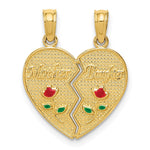 14k Enameled MOTHER - DAUGHTER Break-apart Pendant - Product Photo