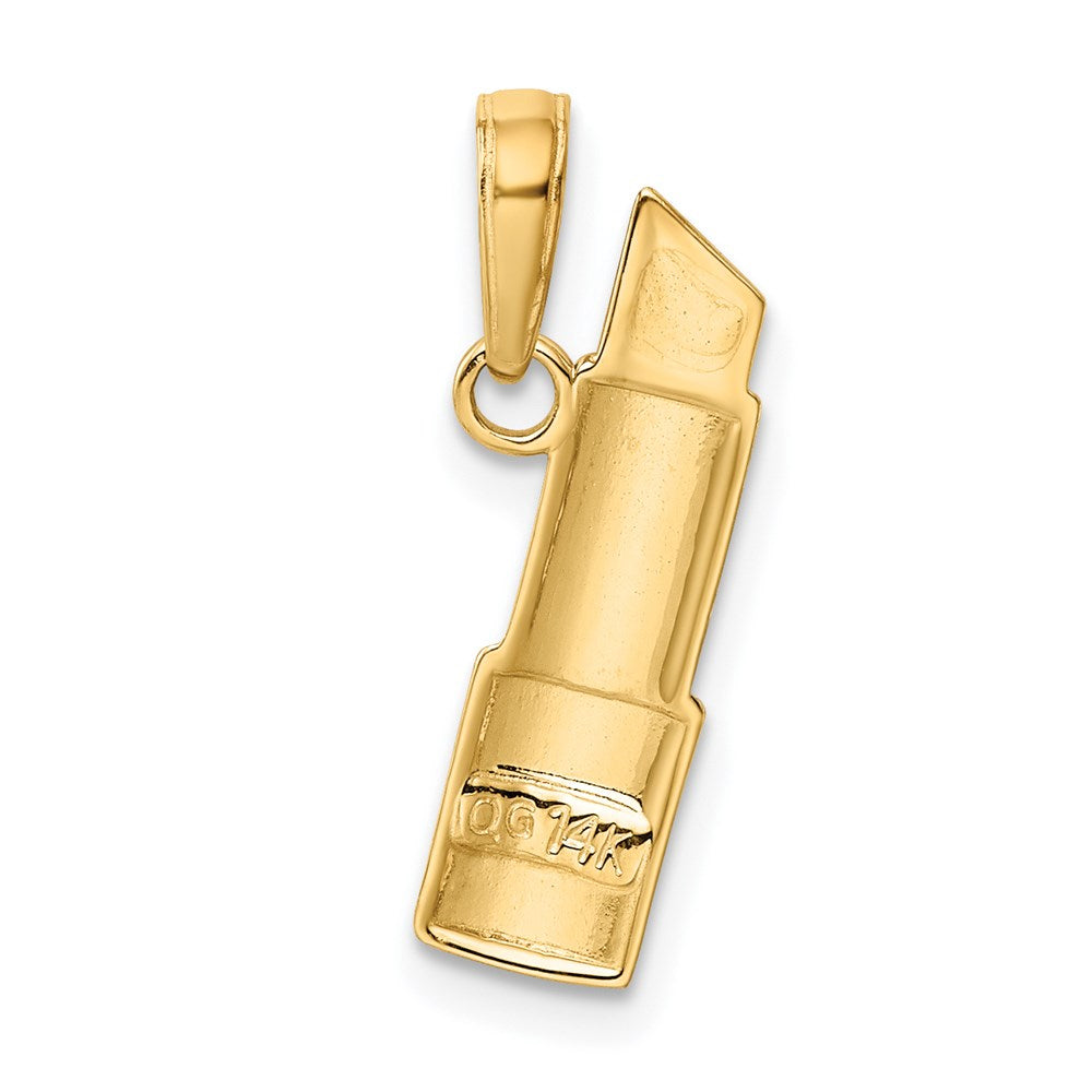 14K and Rhodium Enameled Lipstick Charm - Product Photo