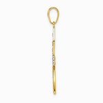 14K Yellow & Rhodium and White Rhodium Diamond-cut Filigree Dragonfly Pendant - Product Photo