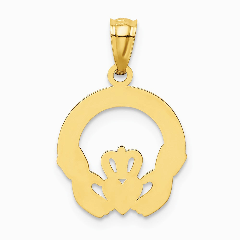 10K / 14K Yellow Gold Claddagh Charm - Product Photo