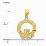 10K / 14K Yellow Gold Claddagh Charm - Product Photo