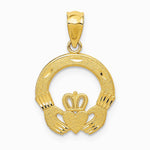 10K / 14K Yellow Gold Claddagh Charm - Product Photo