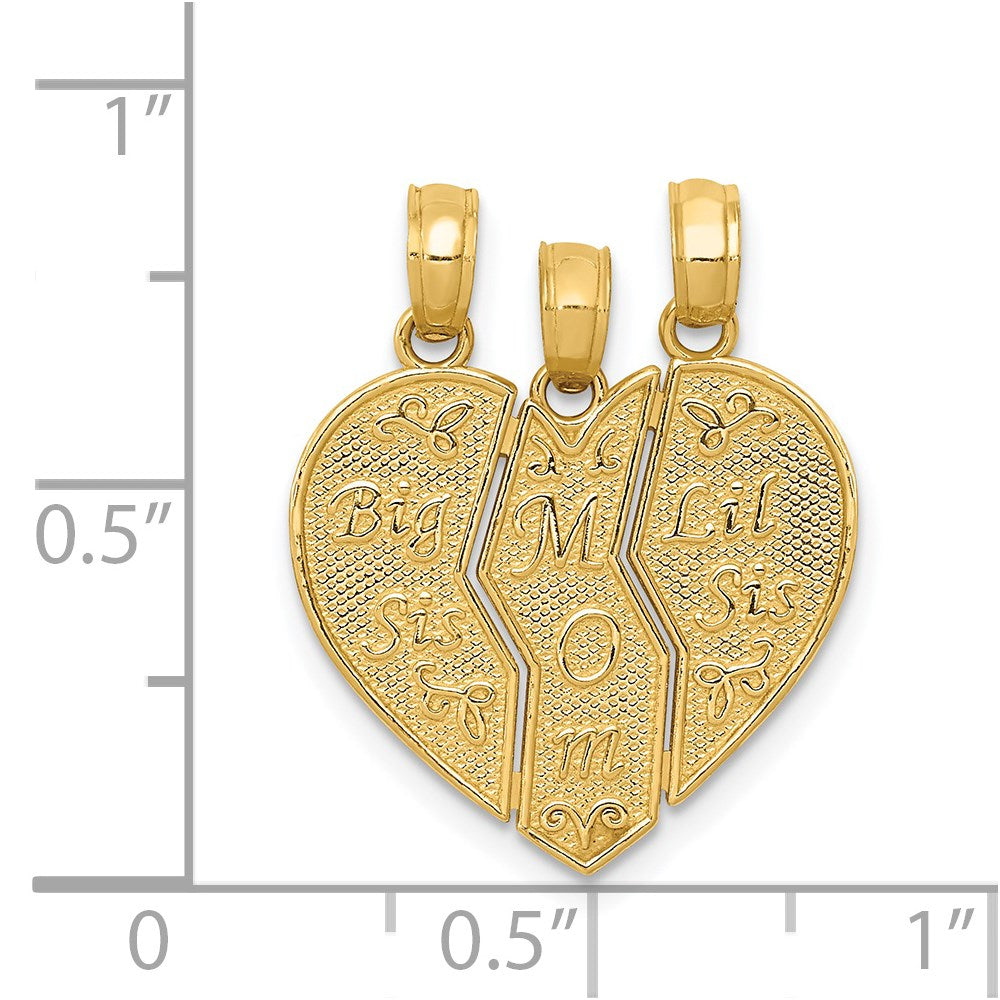 14k Break-apart BIG SIS-MOM-LIL SIS Charm - Product Photo