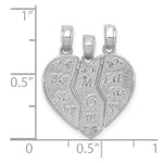 14k White Gold Break-apart BIG SIS-MOM-LIL SIS Charm - Product Photo
