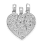 14k White Gold Break-apart BIG SIS-MOM-LIL SIS Charm - Product Photo