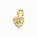 10K / 14K Yellow Gold 10ky April Synthetic Birthstone Heart Charm - Product Photo