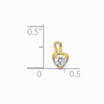 10K / 14K Yellow Gold 10ky April Synthetic Birthstone Heart Charm - Product Photo