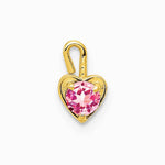 10K / 14K Yellow Gold 10ky October Synthetic Birthstone Heart Charm - Product Photo