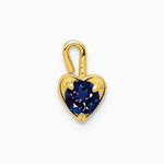 10K / 14K Yellow Gold 10ky September Synthetic Birthstone Heart Charm - Product Photo
