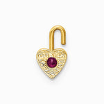 10K / 14K Yellow Gold 10ky July Synthetic Birthstone Heart Charm - Product Photo