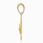 10K / 14K Yellow Gold Diamond-Cut Small Sun Charm - Product Photo