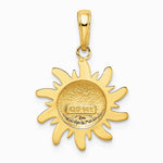 10K / 14K Yellow Gold Diamond-Cut Small Sun Charm - Product Photo