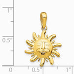10K / 14K Yellow Gold Diamond-Cut Small Sun Charm - Product Photo