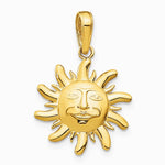 10K / 14K Yellow Gold Diamond-Cut Small Sun Charm - Product Photo